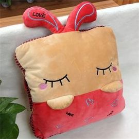 China Stuffed Cushion &amp; Decoration for home  cartoon rabit pillow/cushion in red &amp;ligth brown supplier