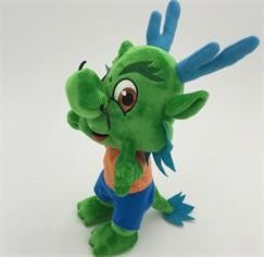 China Stuffed Plush Toys Cartoon Character dragon in green OEM ODM service supplier